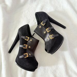 Elegant Black High Heel Ankle Boots